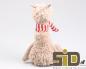 Preview: Deko Alpaka Fuzzy sitzend, Farbe braun, Höhe 30 cm, 1001B